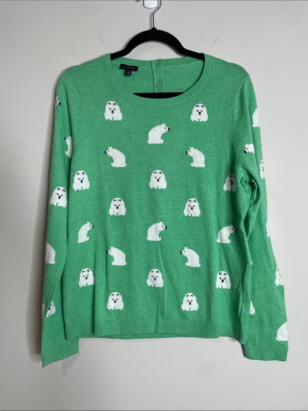 Talbots | Women’s Polar Bear Print Crewneck Sweater Size Large NWT